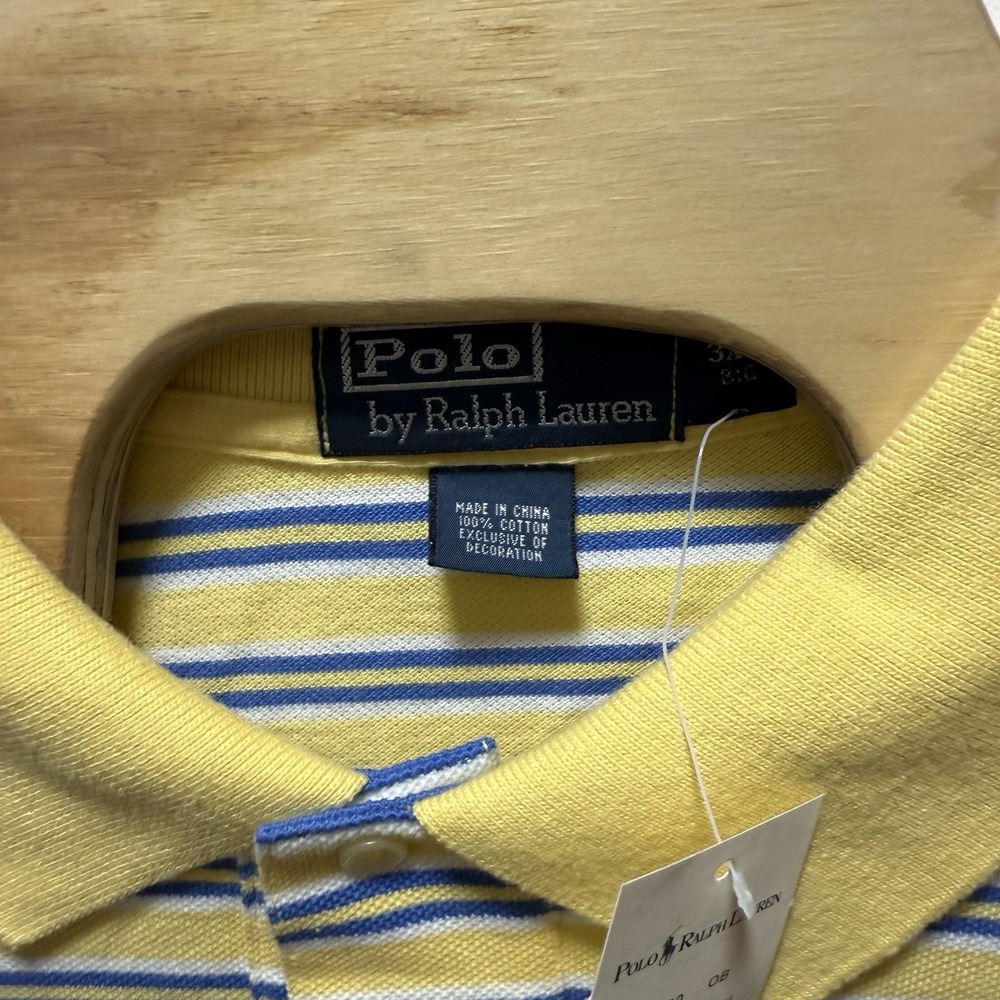 Vintage Polo Ralph Lauren Shirt Size 3XB Blue Yellow Stripe NEW WITH‎ TAGS - Picture 4 of 6